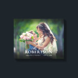 Elegant Script Personalised Wedding Canvas Print<br><div class="desc">Add your wedding photo to this canvas and personalise with your names and wedding date.</div>