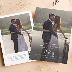 Elegant Script Photo All in One Wedding Invitation