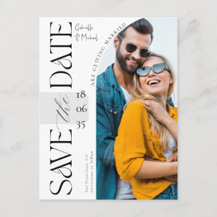 Elegant Script Photo Arch Wedding Save The Date Postcard