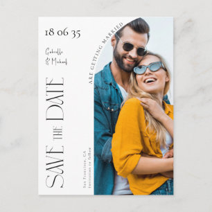 Elegant Script Photo Arch Wedding Save The Date Postcard
