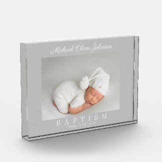 Elegant Script Photo Baptism Photo Block