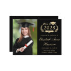Elegant Script Photo Black Gold College Graduation