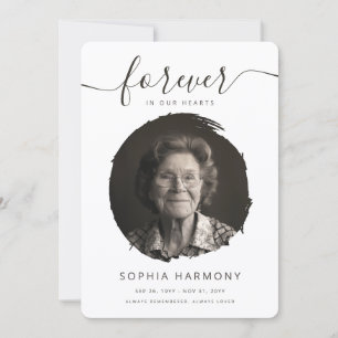 Elegant Script Photo Celebration of Life Funeral Invitation