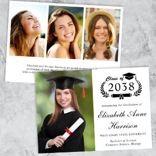 Elegant Script Photo College Graduation Announcement