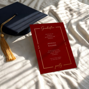 Elegant Script Photo Foil Graduation Party