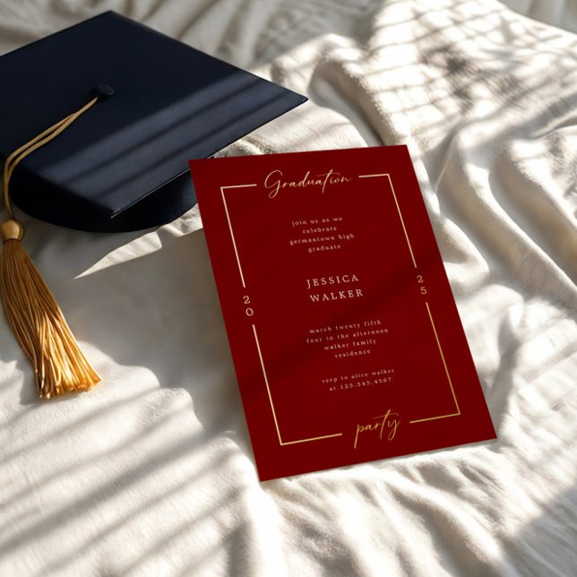 Elegant Script Photo Foil Graduation Party (Creator Uploaded)