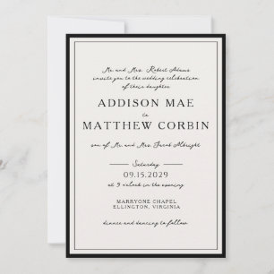 Elegant Script Photo Frame Wedding Invitation