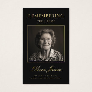 Elegant Script Photo Funeral Prayer Card