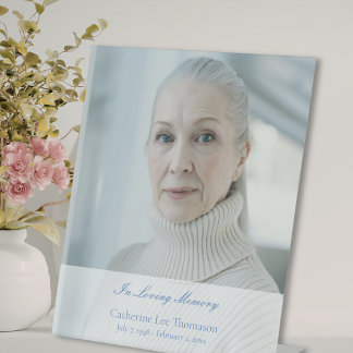 Elegant Script Photo Funeral Table Sign