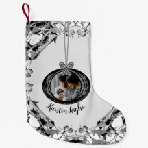 Elegant Script Photo Gifts Christmas Ornaments 