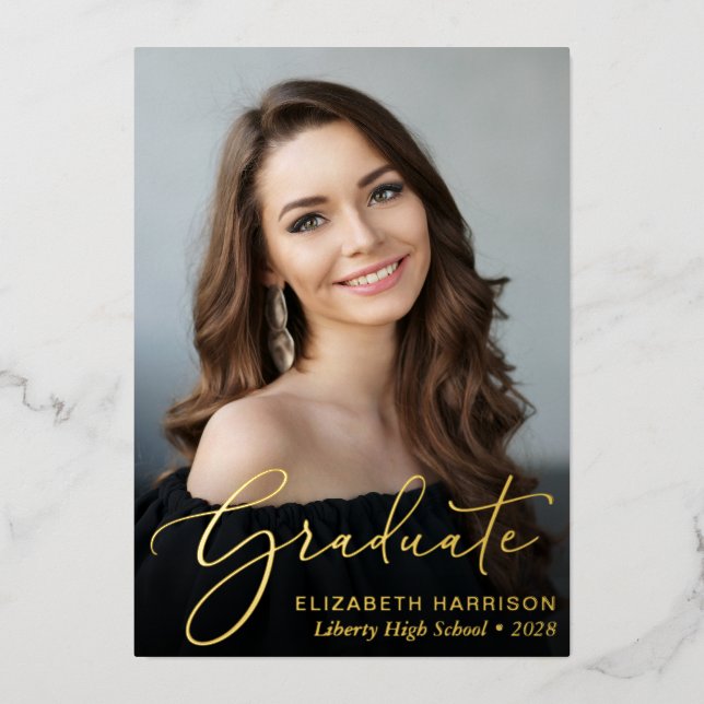 Elegant Script Photo Graduation