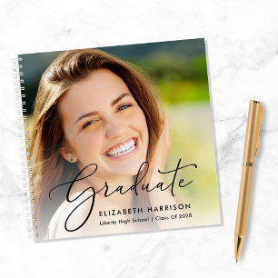 Elegant Script Photo Graduation Party Guest Book
