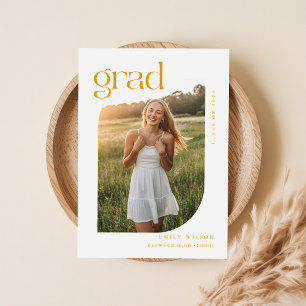 Elegant Script Photo Graduation Party Invitation Postcard