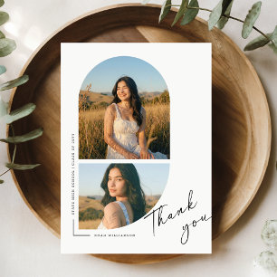 Elegant Script Photo Graduation Party Thank You Postcard