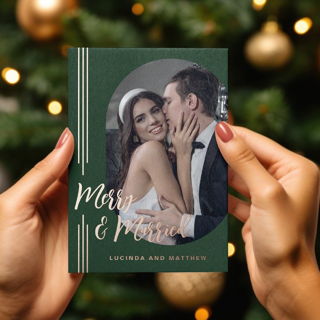 Elegant Script Photo Married and Merry (Creator Uploaded)