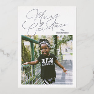 Elegant Script Photo Merry Christmas