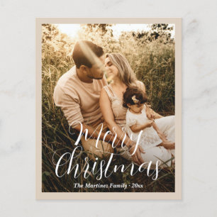 Elegant Script Photo Modern Christmas Card