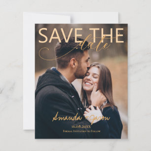 Elegant Script Photo Modern  Wedding Save The Date