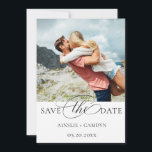 Elegant Script Photo Save The Date<br><div class="desc">Elegant calligraphy script,  modern photo,  save the date announcement card.</div>