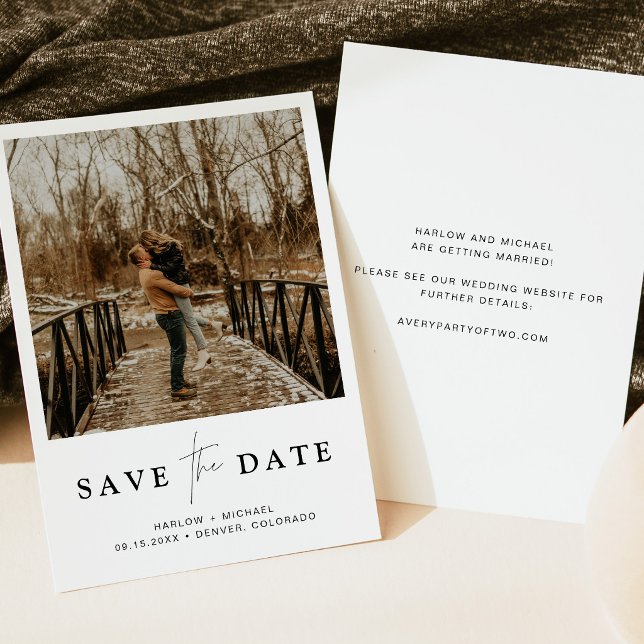 Elegant Script Photo Save the Date Invitation (Creator Uploaded)
