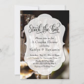 Elegant Script, Photo Stock the Bar Couples Shower Invitation (Front)