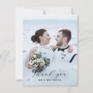 Elegant Script Photo Template Thank You Card