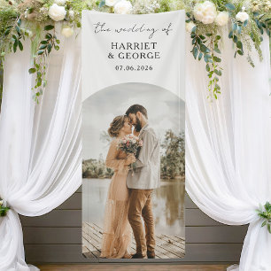 Elegant Script Photo Wedding  Banner