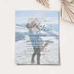 Elegant Script Photo Wedding Invitation<br><div class="desc">This elegant Wedding Invitation features a sweeping script calligraphy text paired with a classy serif & modern sans font in black,  with a photo overlay on the front and a second photo on the back with a customisable monogram. Matching items available.</div>