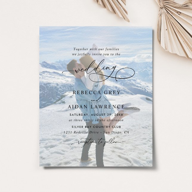 Elegant Script Photo Wedding Invitation (Creator Uploaded)