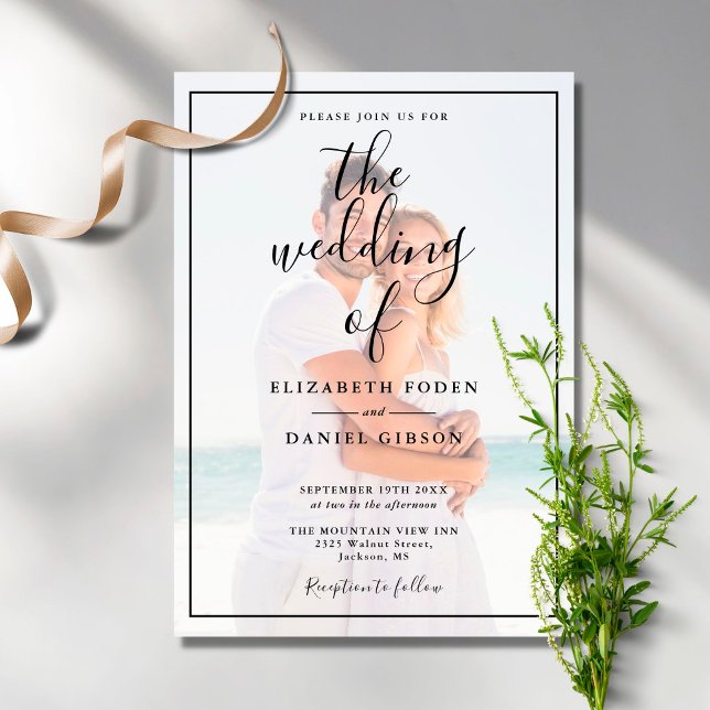 Elegant Script Photo Wedding Invitation (Creator Uploaded)