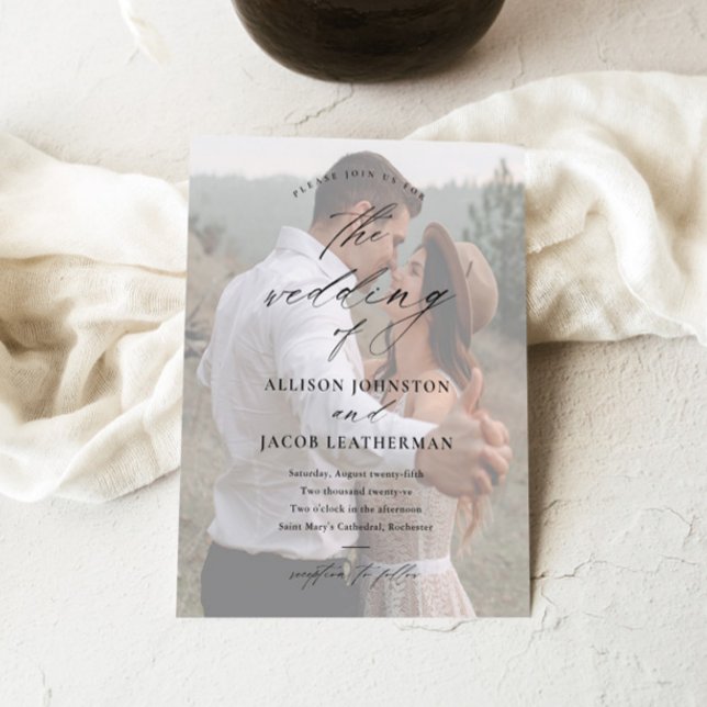Elegant Script Photo Wedding Invitation (Creator Uploaded)
