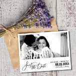 Elegant Script Photo Wedding Save the Date Announcement Postcard<br><div class="desc">Our Elegant Script Photo Wedding Save the Date Postcard is a stylish way to announce your special day with a touch of sophistication. The front of the postcard features a beautiful script font announcing "Save the Date, " and your favourite engagement photo takes centre stage, exuding warmth and happiness as...</div>