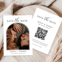 Elegant Script Photo Wedding Save the Date Card