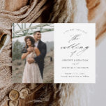 Elegant Script Photo Wedding Save The Date Magnetic Invitation<br><div class="desc">An elegant script photo wedding save the date magnetic card featuring elegant calligraphy details,  a vertical photo and classic text on the front. The back is a magnet. Click the edit button to customise this design.</div>