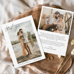 Elegant Script Photo Wedding Thank You Card<br><div class="desc">Express your heartfelt gratitude in timeless style with this Elegant Script Photo Wedding Thank You Card. Featuring refined calligraphy, a full photo layout, and minimalistic design elements, this card is the perfect way to thank your guests while showcasing a cherished moment from your big day. Ideal for modern, romantic, or...</div>