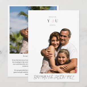 Elegant Script Photo Wedding Thank You Card - Mode