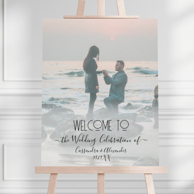 Elegant Script Photograph Welcome to our Wedding Poster (Creator Uploaded)