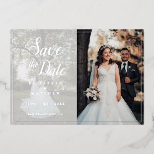 Elegant Script Picture Wedding Save The Date