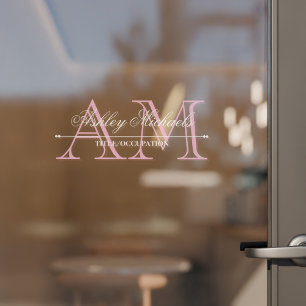 Elegant Script Pink 2 Initial Monogram Name Title