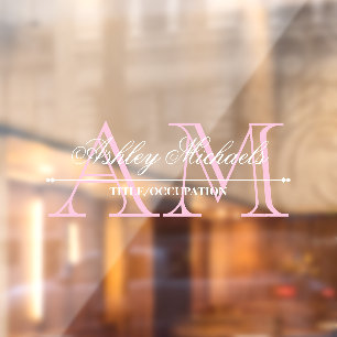 Elegant Script Pink 2 Initial Monogram Name Title