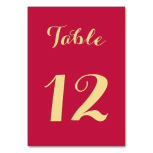 Elegant Script Pink Faux Gold Chic Wedding Party Table Number