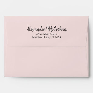 Elegant Script Pink Return Address Mailing Envelope