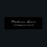 Elegant Script Plain Black Legible Handwrite Text<br><div class="desc">Represent yourself with this modern,  elegant return address label. This template can be customised to meet all professional occupations.</div>