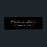 Elegant Script Plain Black Legible Handwrite Text<br><div class="desc">Represent yourself with this modern,  elegant return address label. This template can be customised to meet all professional occupations.</div>