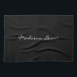Elegant Script Plain Black Name Calligraphy  Tea Towel<br><div class="desc">This product was very good and I love how easy it is for customise design. The design was very simple so I'm very pleased when I create.</div>