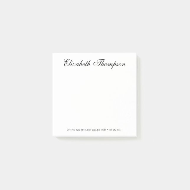Elegant Script Post-it Notes (Front)