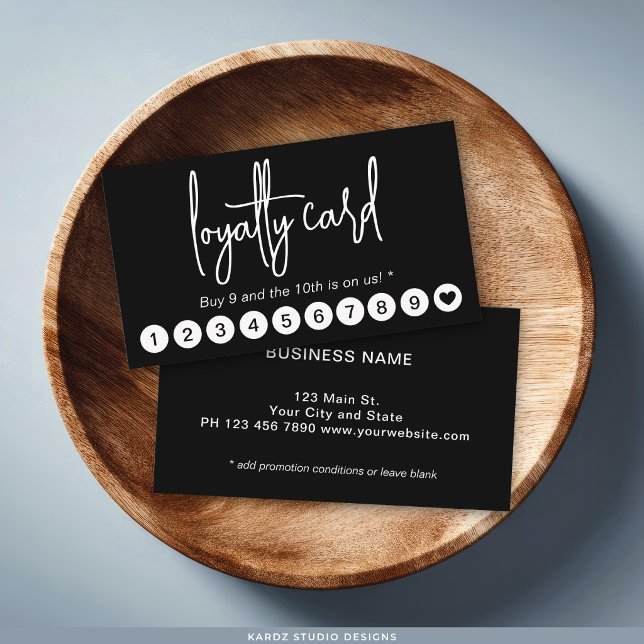 Elegant Script Professional Loyalty Card (Personalize this reward punch card with contact info and promotion details on the back.)