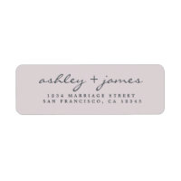 Elegant Script Purple Wedding Return Address