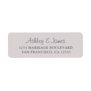 Elegant Script Purple Wedding Return Address