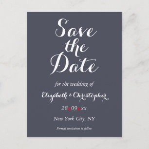 Elegant Script Purple Wedding Save the Date Postcard